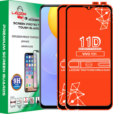 Laxdom Edge To Edge Tempered Glass for VIVO Y31(Pack of 2)