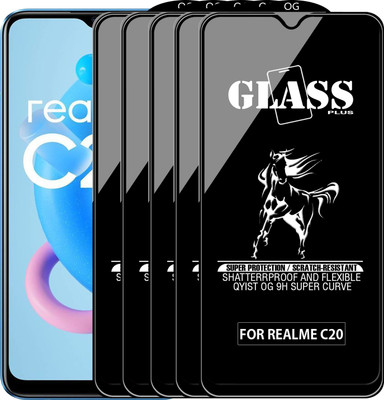 Qyist Edge To Edge Tempered Glass for REALME C20(Pack of 5)