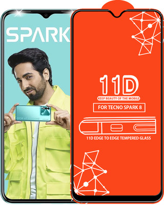 Roxel Edge To Edge Tempered Glass for Tecno Spark 8(Pack of 1)