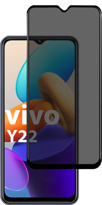HUPSHY Edge To Edge Tempered Glass for VIVO Y22 (Privacy Glass)(Pack of 1)