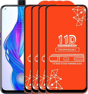 Roxel Edge To Edge Tempered Glass for Realme X(Pack of 4)