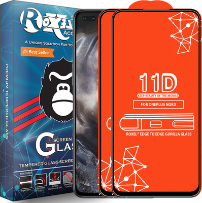 Roxel Edge To Edge Tempered Glass for Oneplus Nord(Pack of 2)