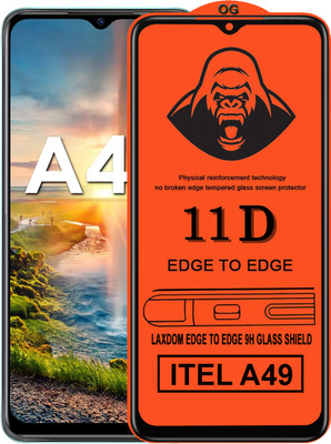 Laxdom Edge To Edge Tempered Glass for ITEL A49(Pack of 1)
