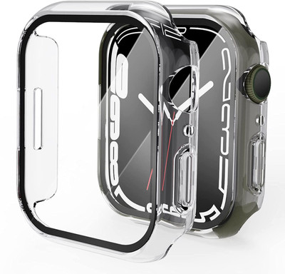 D'Wild Tempered Glass Guard for Apple iWatch Series 7 45mm built-in Screen Protector With Bumper Case Cover Set(Pack of 1)
