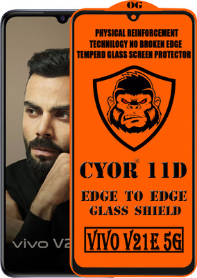 CYOR Edge To Edge Tempered Glass for VIVO V21E 5G(Pack of 1)