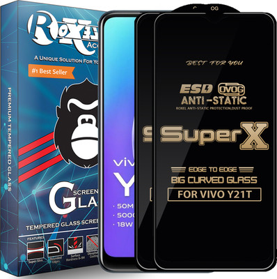 Roxel Edge To Edge Tempered Glass for VIVO Y21T(Pack of 2)