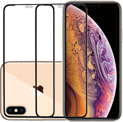 KARTRAY Edge To Edge Tempered Glass for Apple iPhone XS(Pack of 2)