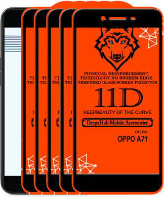 DeepzHub Edge To Edge Tempered Glass for Oppo A71(Pack of 5)