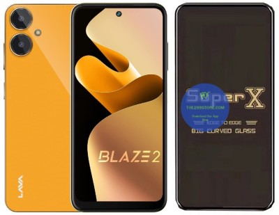 Blate Edge To Edge Tempered Glass for Lava Blaze 2, Super X Edge Glass, Super X Tempered Glass, Super X Screen Protector(Pack of 1)