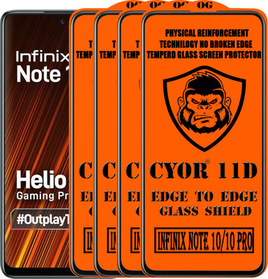 CYOR Edge To Edge Tempered Glass for INFINIX NOTE 10(Pack of 4)