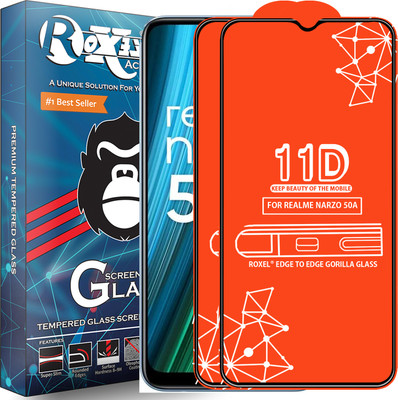 Roxel Edge To Edge Tempered Glass for Realme Narzo 50A(Pack of 2)
