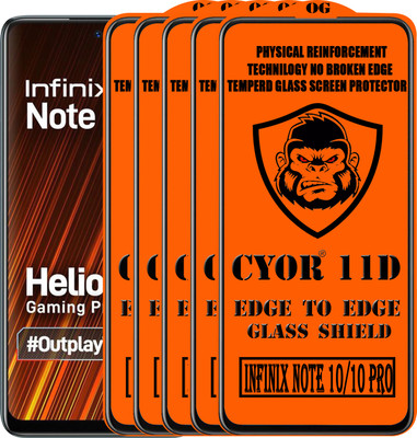 CYOR Edge To Edge Tempered Glass for INFINIX NOTE 10(Pack of 5)