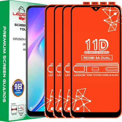 Laxdom Edge To Edge Tempered Glass for REDMI 8A DUAL(Pack of 4)