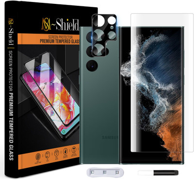 KLAH Edge To Edge Tempered Glass for Samsung Galaxy S22 Ultra 5G, With Camera Lens Protector(Pack of 1)