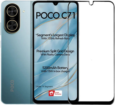 NKCASE Edge To Edge Tempered Glass for Poco C71(Pack of 1)