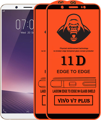 Laxdom Edge To Edge Tempered Glass for VIVO V7 Plus(Pack of 2)