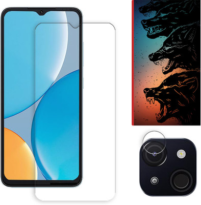 SOMTONE Edge To Edge Tempered Glass for itel A50C 4G Tempered Glass Screen Protector | Anti-Scratch | Edge to Edge Full Coverage | 9H Hardness ( 1 FRONT SCREEN GUARD + 1 CAMERA LENS PROTECTOR + 1 FREE BACK EMBOSSED SKIN061 )(Pack of 1)