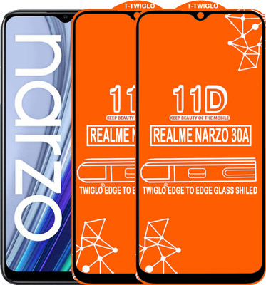 TWIGLO Edge To Edge Tempered Glass for REALME NARZO 30A(Pack of 2)