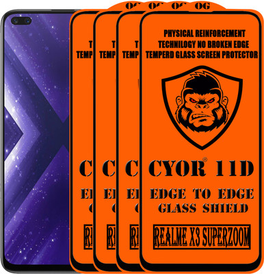 CYOR Edge To Edge Tempered Glass for REALME X3 SUPERZOOM(Pack of 4)