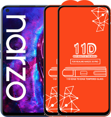 Roxel Edge To Edge Tempered Glass for Realme Narzo 30 Pro(Pack of 2)
