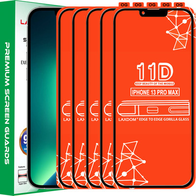 Laxdom Edge To Edge Tempered Glass for APPLE IPHONE 13 PRO MAX(Pack of 5)