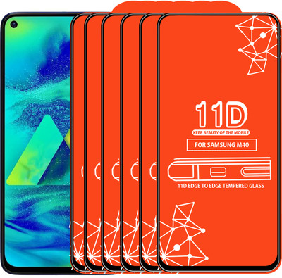 Roxel Edge To Edge Tempered Glass for Samsung Galaxy M40(Pack of 6)