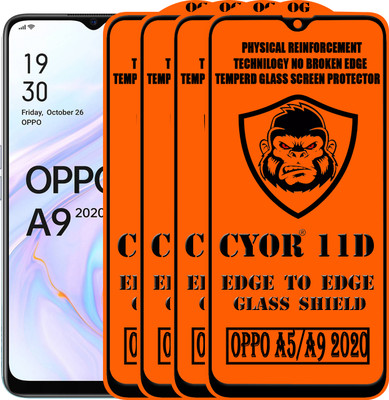 CYOR Edge To Edge Tempered Glass for OPPO A9 2020(Pack of 4)