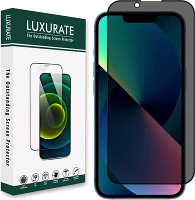 LUXURATE Edge To Edge Tempered Glass for Apple iPhone 13, Apple iPhone 13 Pro, Apple iPhone 14, Apple iPhone 16e, Privacy / Anti- Spy Screen Protector, with Easy Installation Kit(Pack of 1)