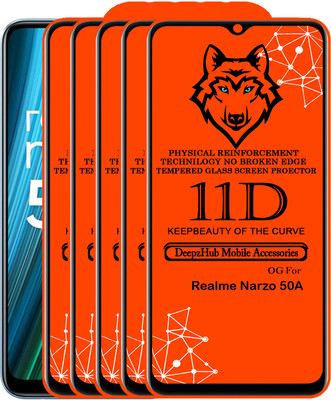 DeepzHub Edge To Edge Tempered Glass for Realme Narzo 50A(Pack of 5)