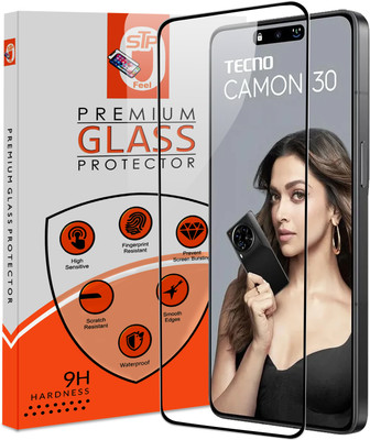 STP FEEL Edge To Edge Tempered Glass for Tecno Camon 30 5G Premium Screen Protector Guard with Easy Installation Kit(Pack of 1)