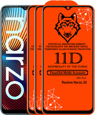 DeepzHub Edge To Edge Tempered Glass for Realme Narzo 20(Pack of 3)