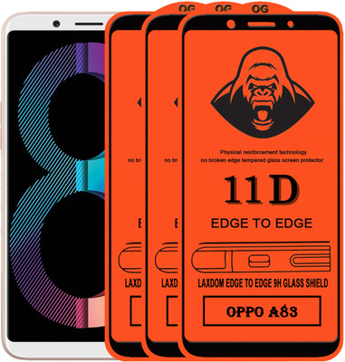 Laxdom Edge To Edge Tempered Glass for Oppo A83(Pack of 3)