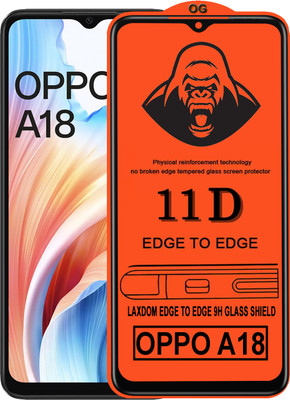 Laxdom Edge To Edge Tempered Glass for OPPO A18(Pack of 1)