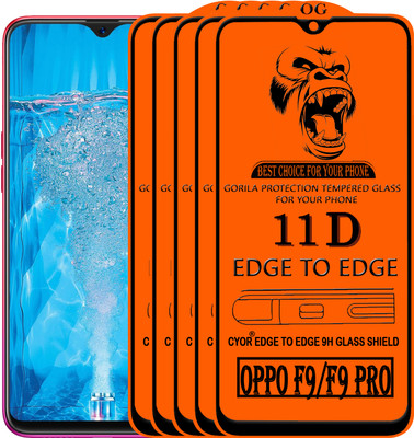 CYOR Edge To Edge Tempered Glass for OPPO F9 Pro(Pack of 5)