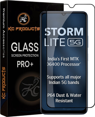 KC PRODUCTS Edge To Edge Tempered Glass for Lava storm lite 5g, with Easy Self Installation Kit(Pack of 1)