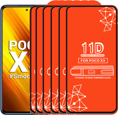 Qyist Edge To Edge Tempered Glass for Poco X3(Pack of 6)