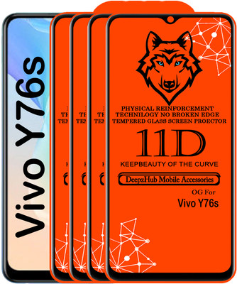 DeepzHub Edge To Edge Tempered Glass for Vivo Y76s(Pack of 4)