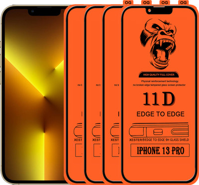 PFOAM Edge To Edge Tempered Glass for APPLE IPHONE 13 PRO(Pack of 4)