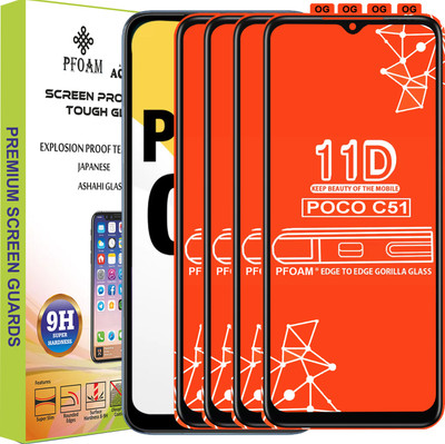 PFOAM Edge To Edge Tempered Glass for POCO C51(Pack of 4)