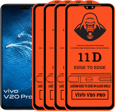 Laxdom Edge To Edge Tempered Glass for VIVO V20 PRO(Pack of 4)