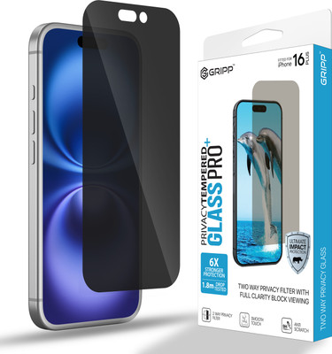Gripp Edge To Edge Tempered Glass for Apple iPhone 16 Plus (6.7 inch)(Pack of 1)