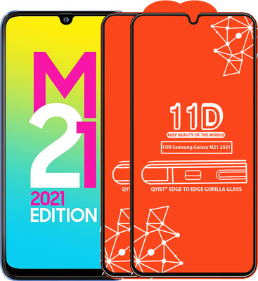 Qyist Edge To Edge Tempered Glass for Samsung Galaxy M21 2021(Pack of 2)