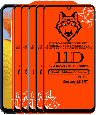 DeepzHub Edge To Edge Tempered Glass for Samsung M14 5G(Pack of 5)