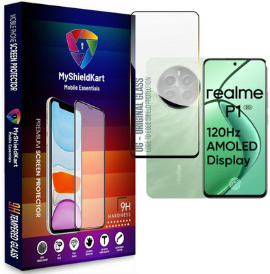 MyShieldKart Edge To Edge Tempered Glass for Realme P1| Realme C65(6.67 Inch)**DuraGlass**Millitary Grade-Anti Explosion-Tempered Glass/Full Screen Coverage-Edge to Edge/9H Hardness/With Easy Installation Kit(Pack of 1)