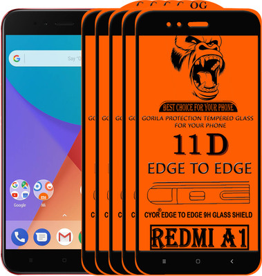 CYOR Edge To Edge Tempered Glass for Mi A1(Pack of 5)