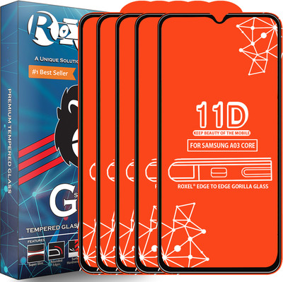 Roxel Edge To Edge Tempered Glass for Samsung Galaxy A03 Core(Pack of 5)
