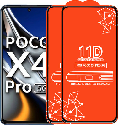 Roxel Edge To Edge Tempered Glass for Poco X4 Pro 5G(Pack of 2)