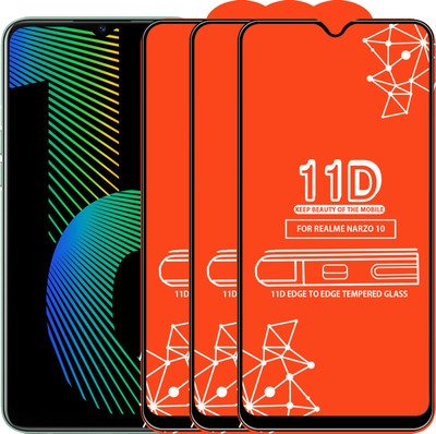 Qyist Edge To Edge Tempered Glass for Realme Narzo 10(Pack of 3)