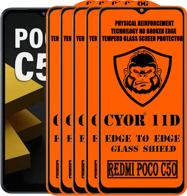 CYOR Edge To Edge Tempered Glass for REDMI POCO C50(Pack of 5)