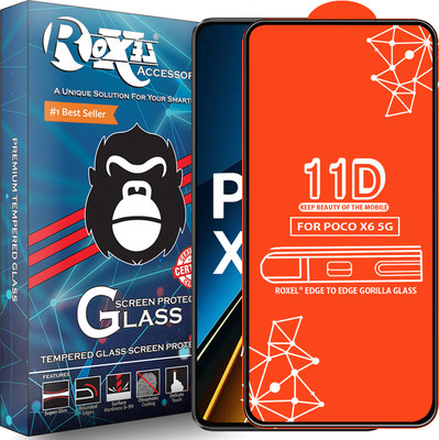 Roxel Edge To Edge Tempered Glass for POCO X6 5G(Pack of 1)